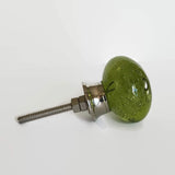 Olive Green Glass Bubble Cabinet Knobs Pulls 1.5 Inch-Dwyer Home Collection