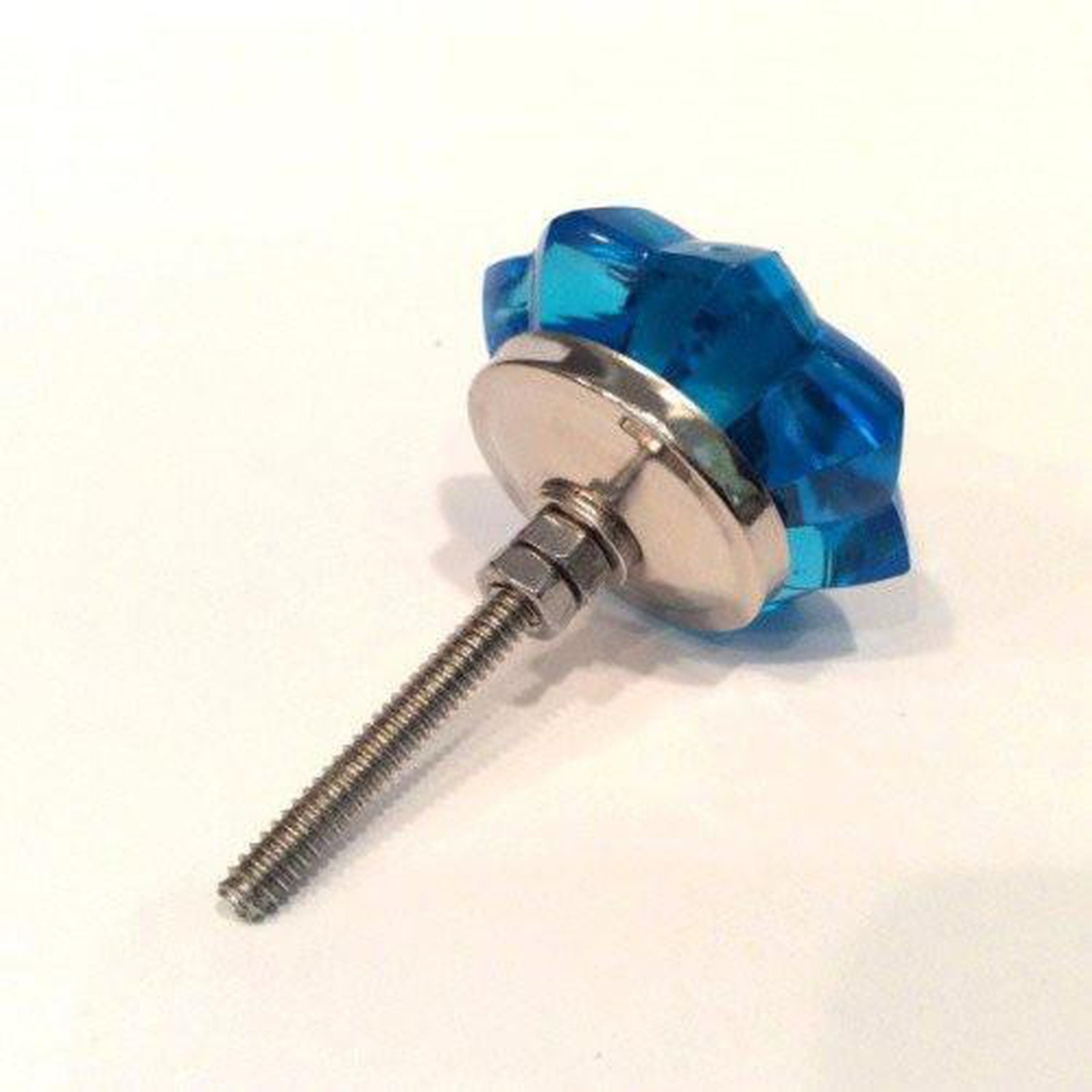 Turquoise Blue Glass Flower Cabinet Knobs Dresser Drawer Pulls-Dwyer Home Collection