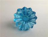 Aqua Blue Daisy Glass Cabinet Knobs Dresser Drawer Pulls-Dwyer Home Collection