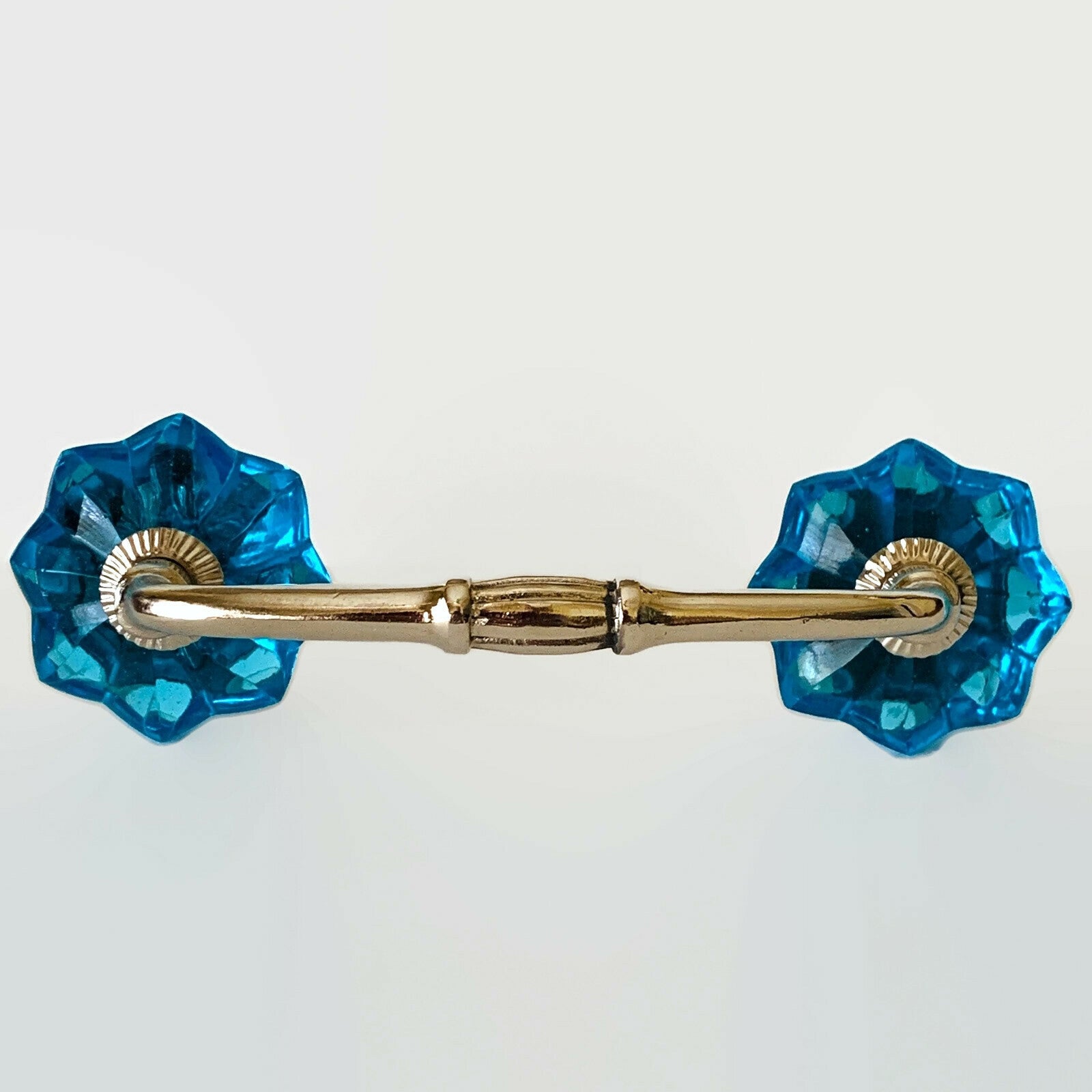 Turquoise Blue Glass Flower Cabinet Knobs Dresser Drawer Pulls-Dwyer Home Collection